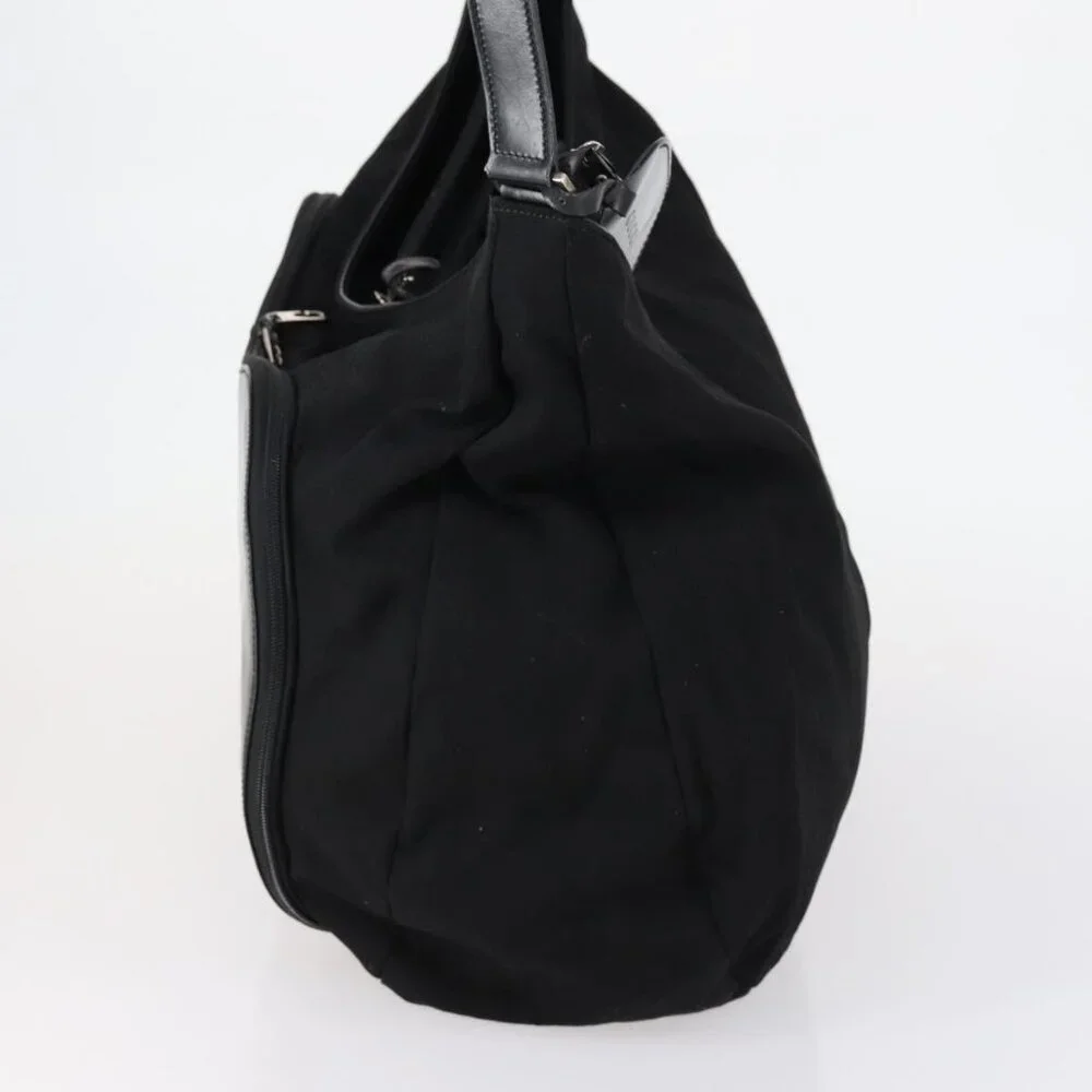 Authentic GUCCI Shoulder Bag Canvas Black Silver - Picture 10 of 16